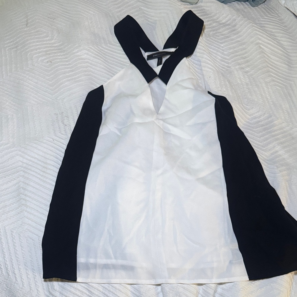 BCBGMaxAzria Monochrome Halter Top